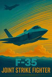 F-35 Fighter Jet Aviation Masterpiece Poster PosterGoat