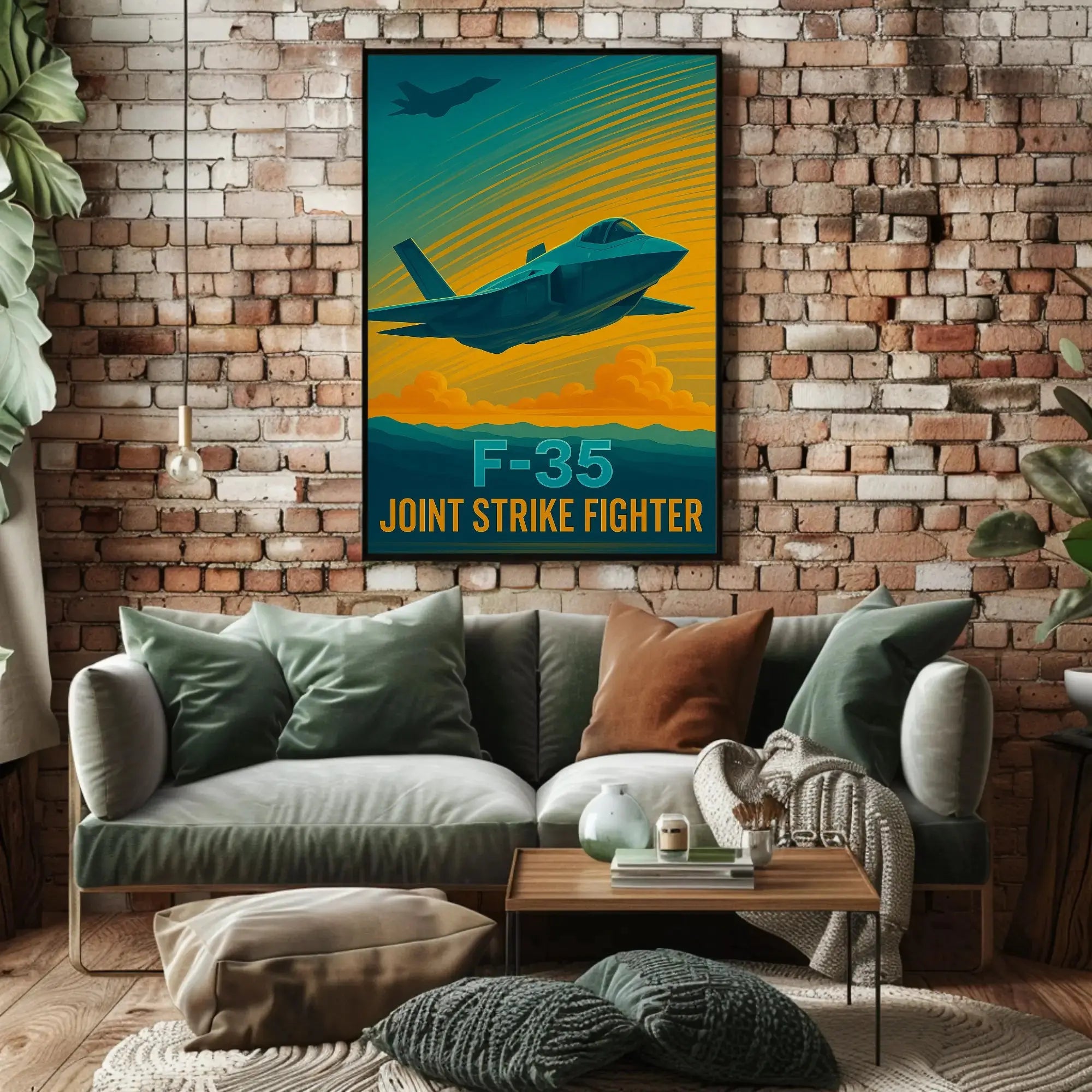F-35 Fighter Jet Aviation Masterpiece Poster PosterGoat