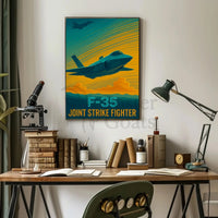 F-35 Fighter Jet Aviation Masterpiece Poster PosterGoat