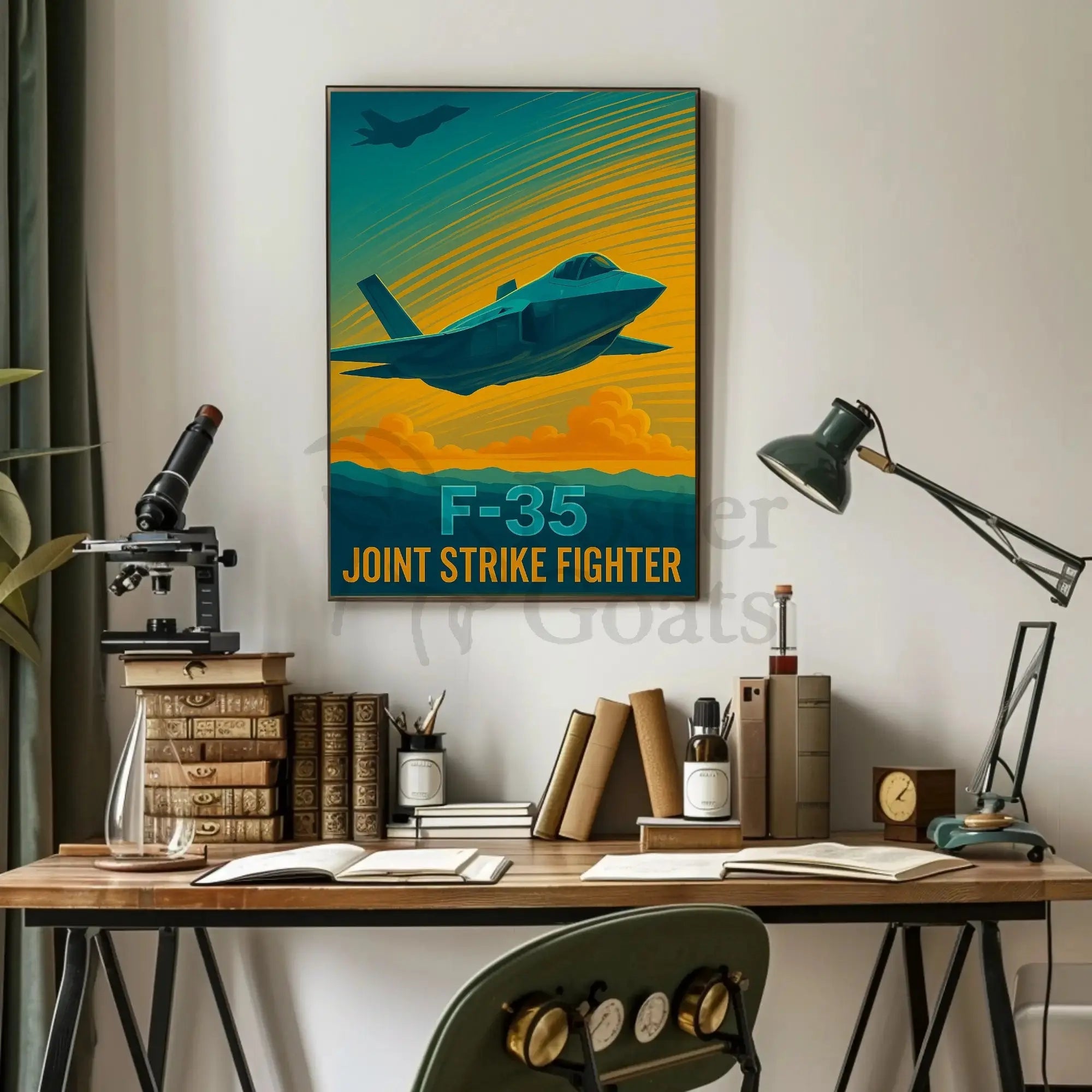 F-35 Fighter Jet Aviation Masterpiece Poster PosterGoat