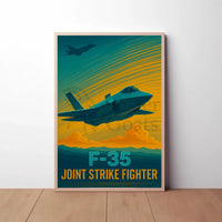 F-35 Fighter Jet Aviation Masterpiece Poster PosterGoat