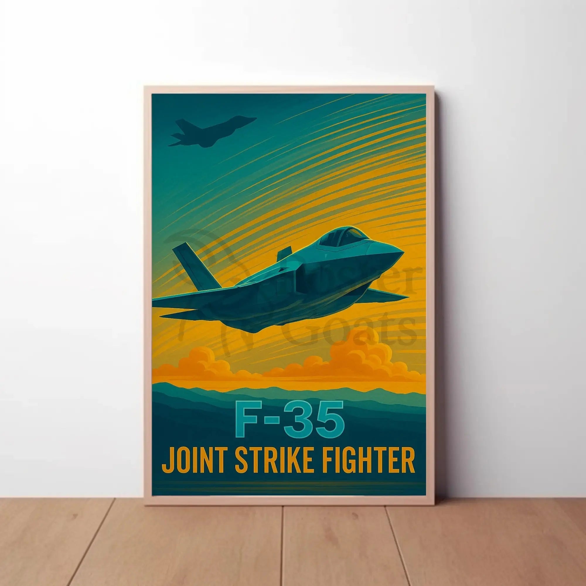 F-35 Fighter Jet Aviation Masterpiece Poster PosterGoat