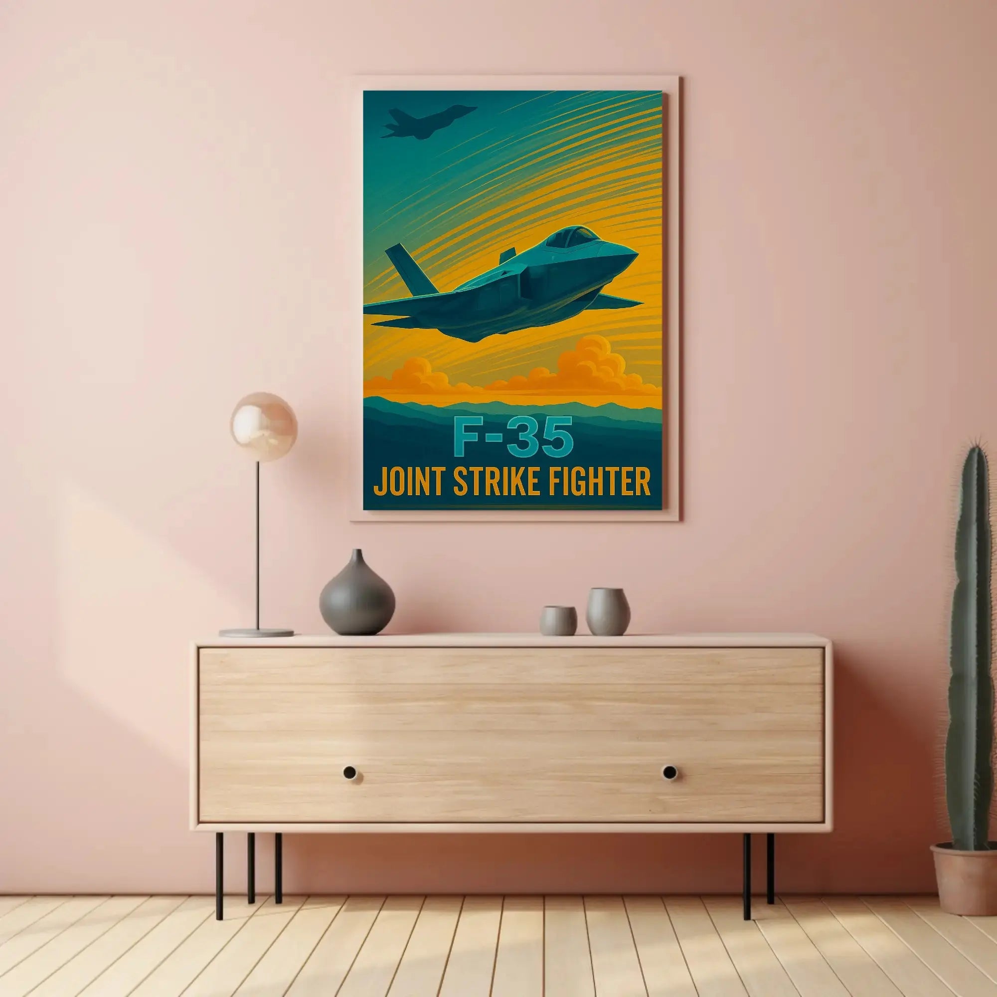 F-35 Fighter Jet Aviation Masterpiece Poster PosterGoat