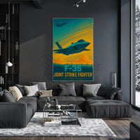 F-35 Fighter Jet Aviation Masterpiece Poster PosterGoat