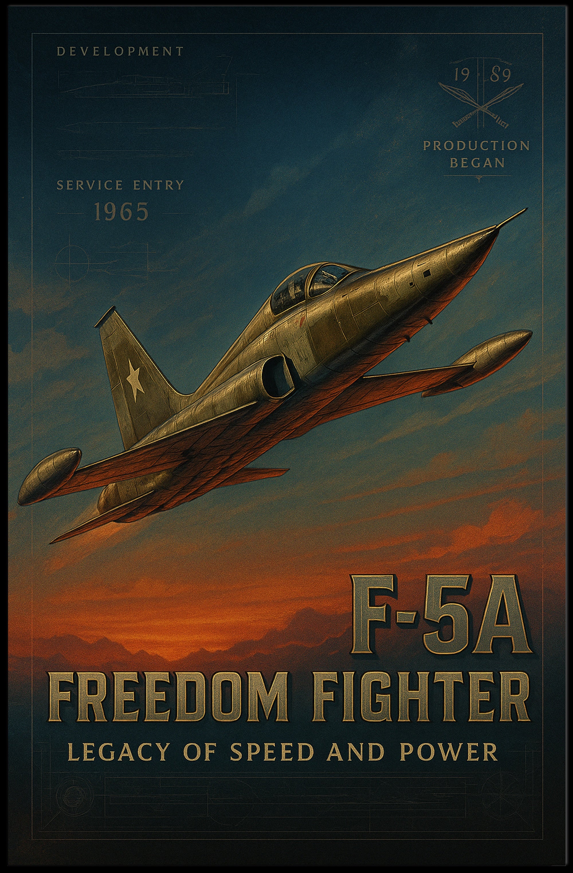 F-5A Freedom Fighter Wall Art Print PosterGoat