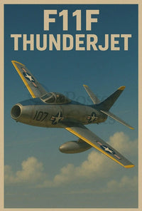 F11F Thunderjet Aviation Art Print Poster PosterGoat