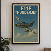 F11F Thunderjet Aviation Art Print Poster PosterGoat