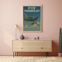 F11F Thunderjet Aviation Art Print Poster PosterGoat