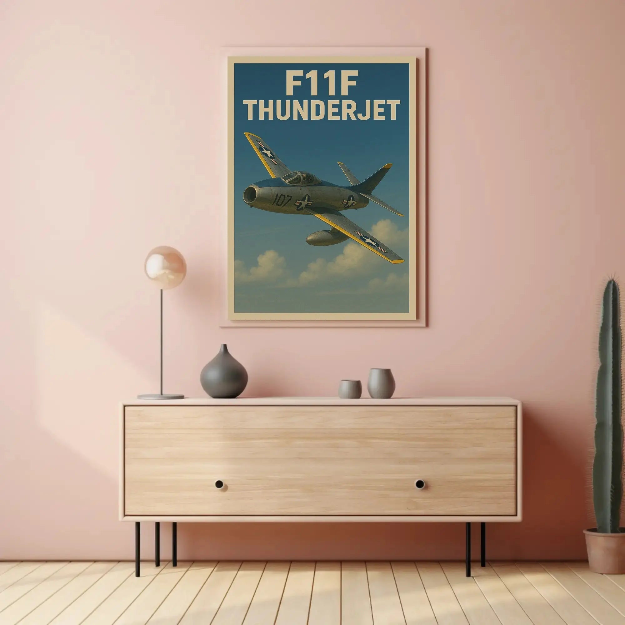 F11F Thunderjet Aviation Art Print Poster PosterGoat