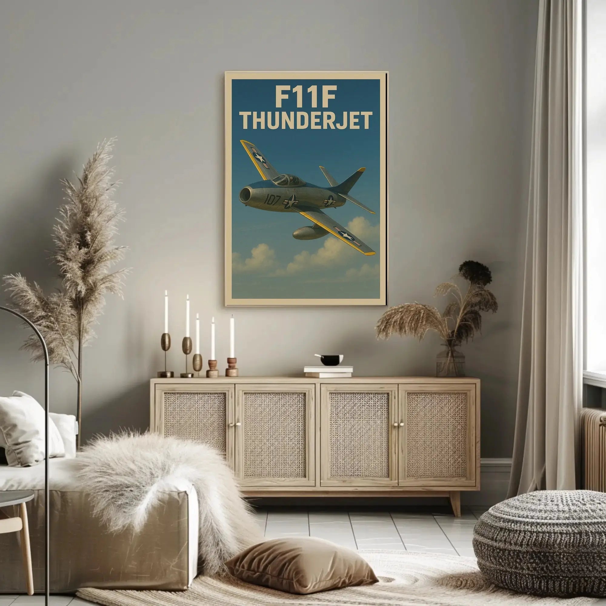 F11F Thunderjet Aviation Art Print Poster PosterGoat