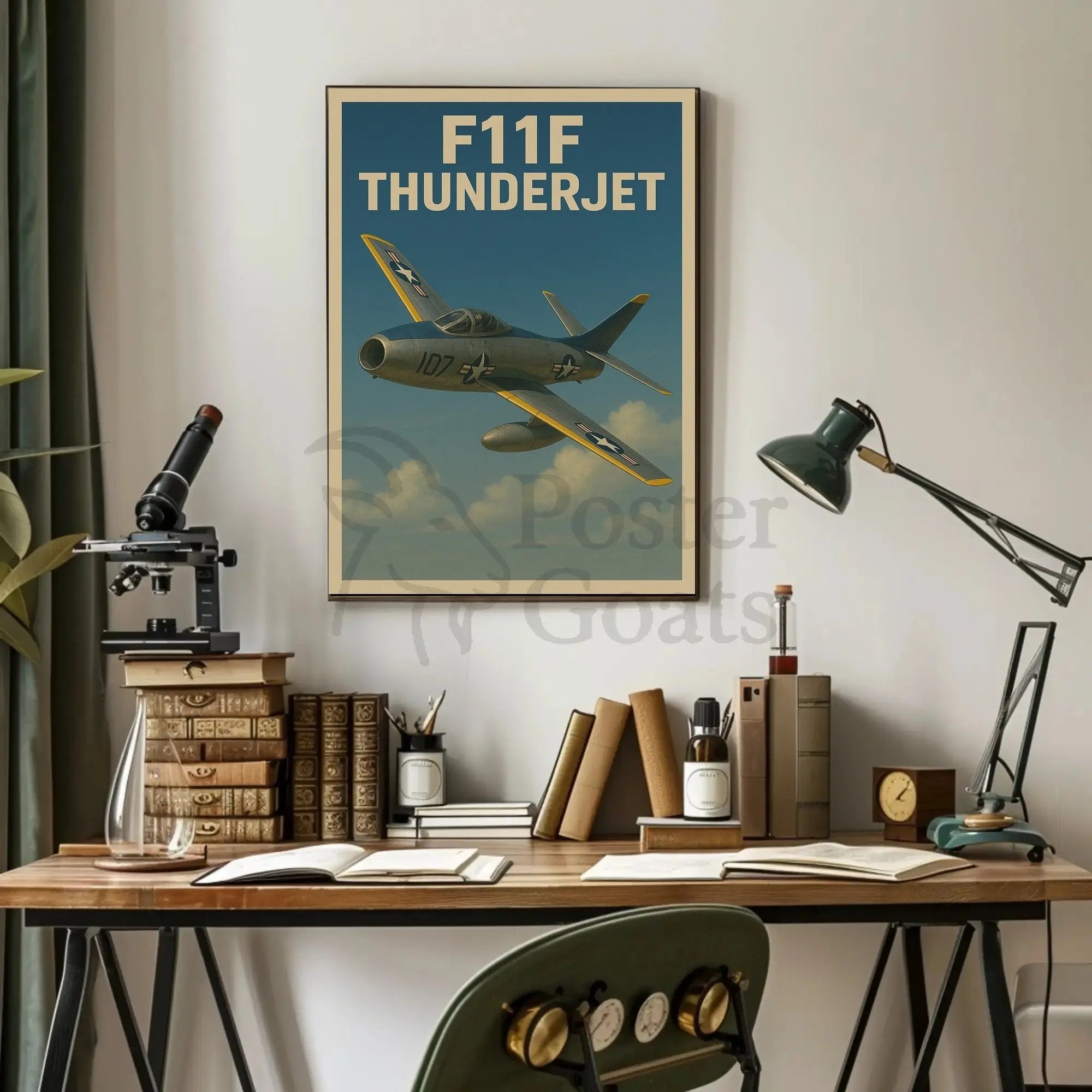 F11F Thunderjet Aviation Art Print Poster PosterGoat