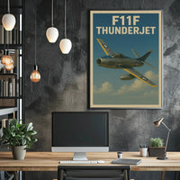 F11F Thunderjet Aviation Art Print Poster PosterGoat