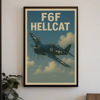 F6F Hellcat Vintage WWII Aviation Art Poster PosterGoat