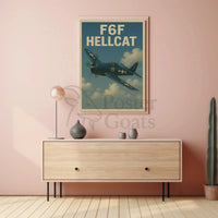 F6F Hellcat Vintage WWII Aviation Art Poster PosterGoat