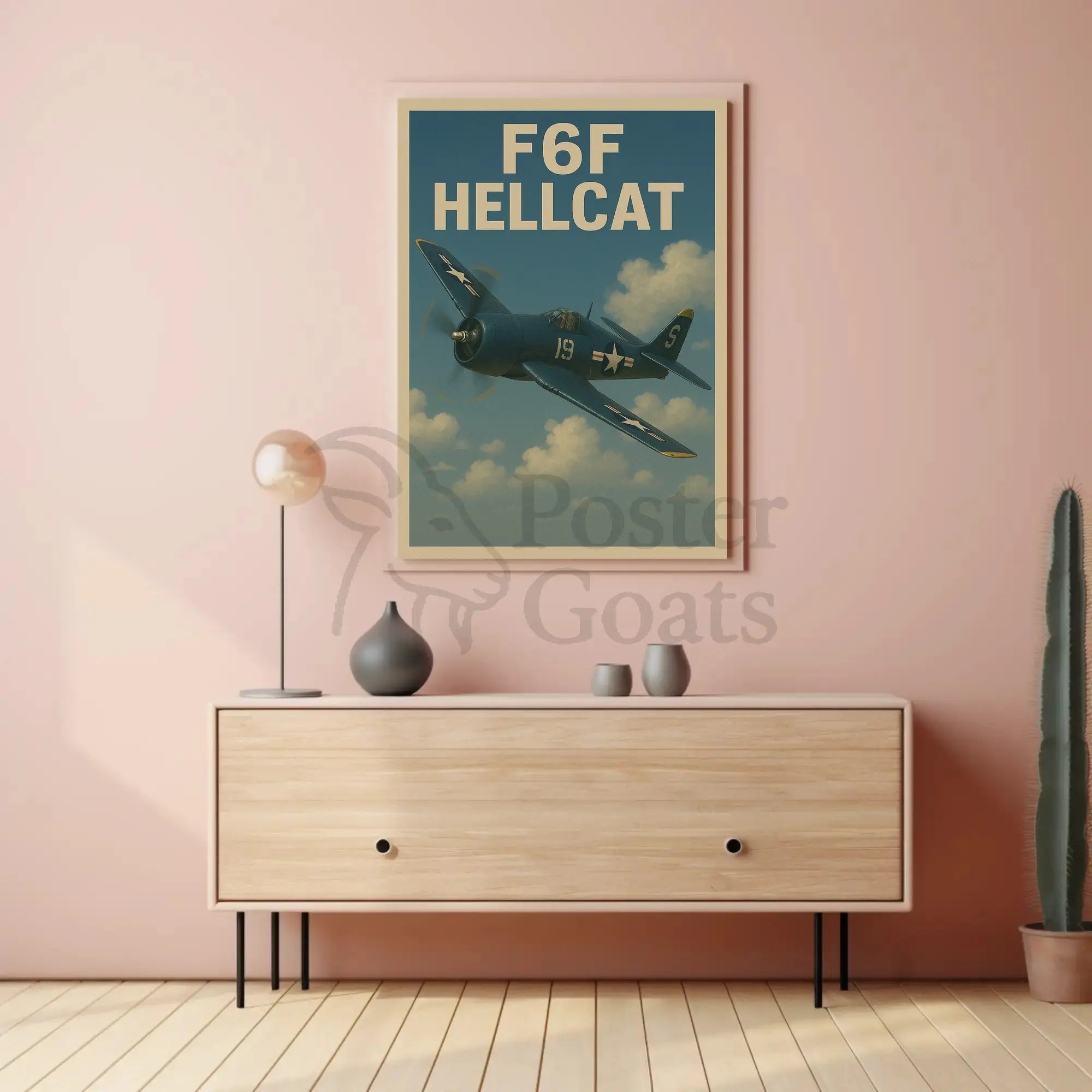 F6F Hellcat Vintage WWII Aviation Art Poster PosterGoat