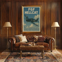 F6F Hellcat Vintage WWII Aviation Art Poster PosterGoat