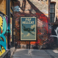 F6F Hellcat Vintage WWII Aviation Art Poster PosterGoat