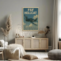 F6F Hellcat Vintage WWII Aviation Art Poster PosterGoat