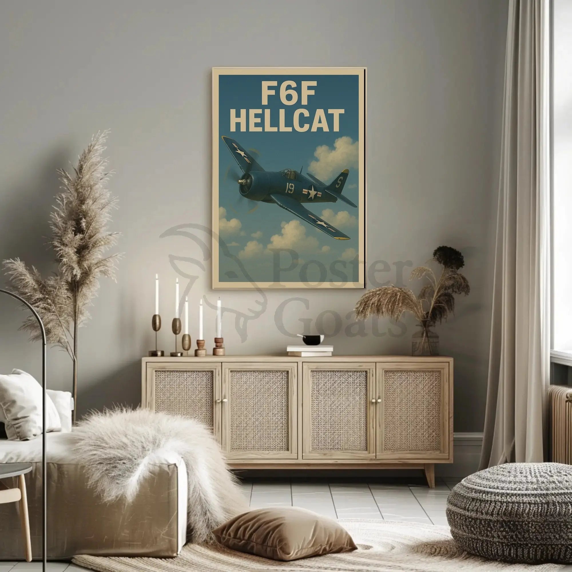 F6F Hellcat Vintage WWII Aviation Art Poster PosterGoat