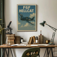F6F Hellcat Vintage WWII Aviation Art Poster PosterGoat