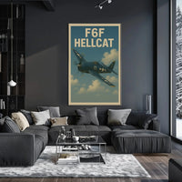 F6F Hellcat Vintage WWII Aviation Art Poster PosterGoat