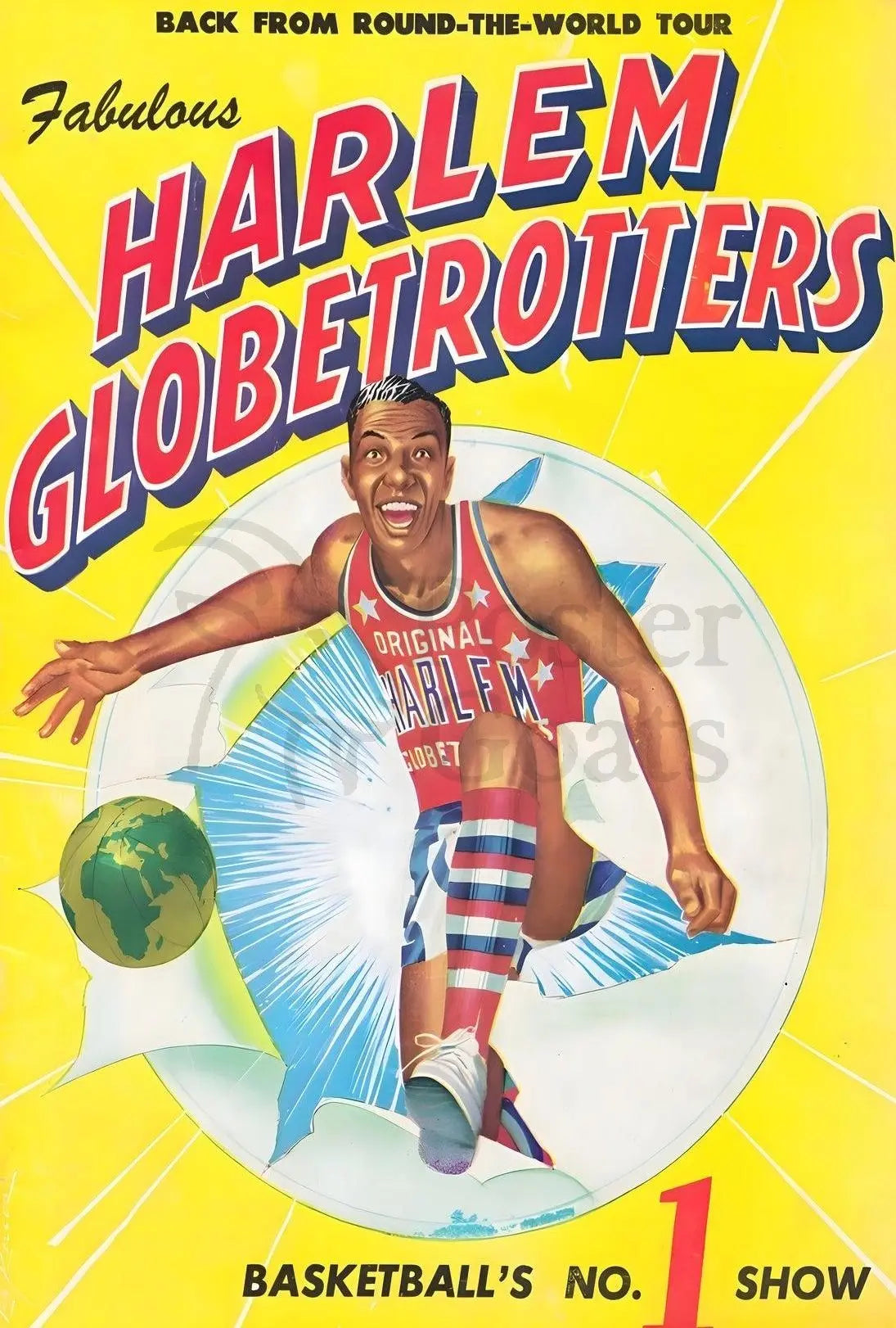 Fabulous Harlem Globetrotters Return Basketball Sports Poster PosterGoat
