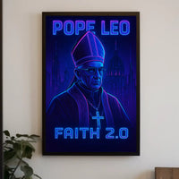 Faith 2.0: Elevate Belief With Cyberpunk Art Poster PosterGoat