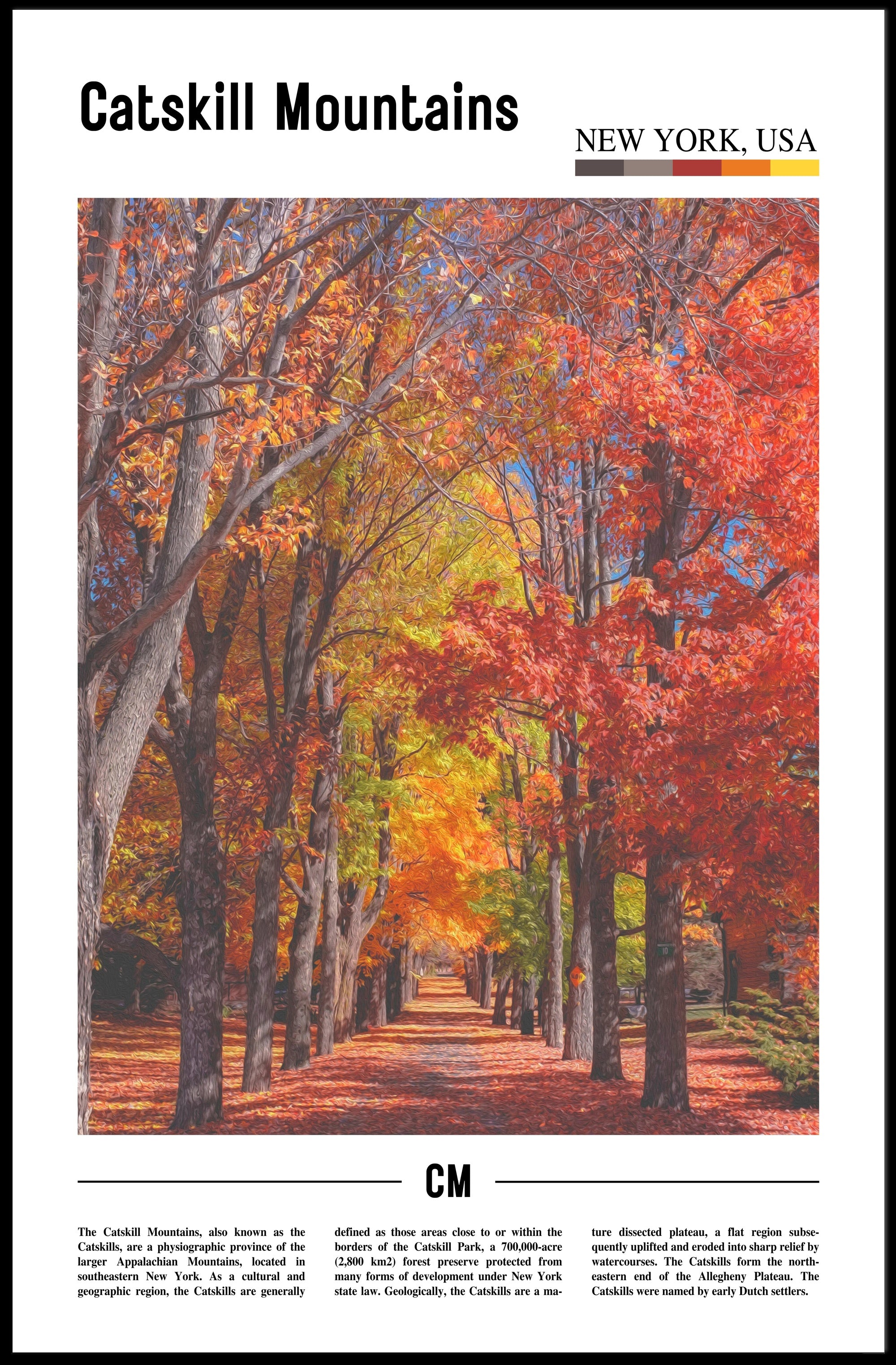 Fall Foliage Pathway in Catskills, New York – Poster PosterGoat