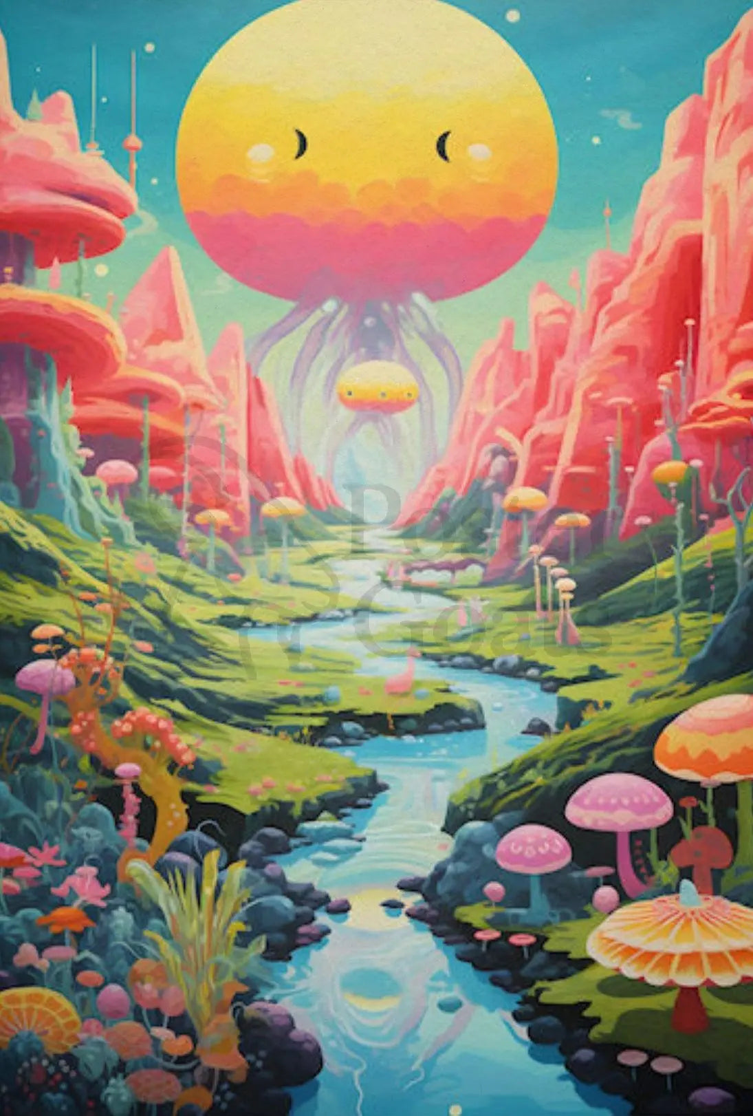 Fantastical Dreamscape Surreal Whimsical Futuristic Sci-Fi Poster PosterGoat