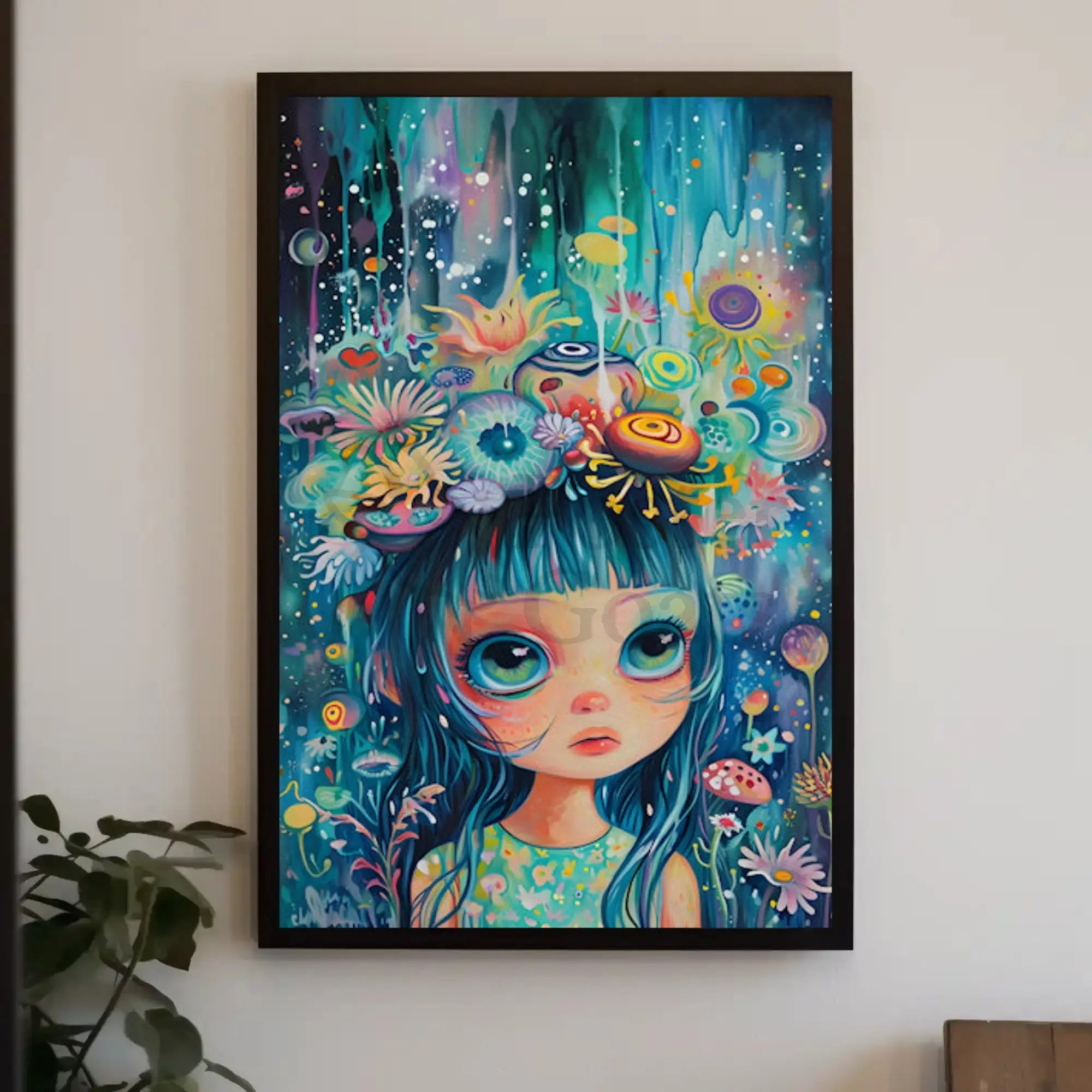 Fantastical Garden Pop Surrealism Art Poster PosterGoat