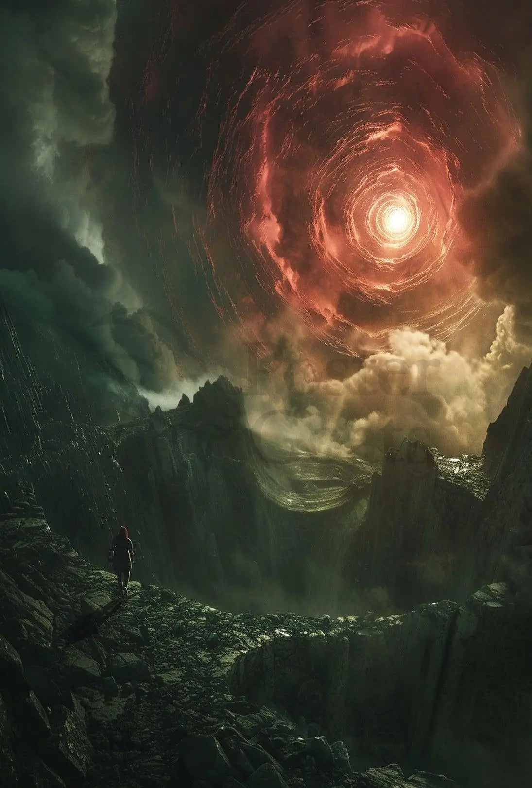 Fantastical Swirling Vortex Futuristic Sci-Fi Poster PosterGoat