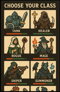 Fantasy RPG Characters: Medieval Adventure in Mythology Poster PosterGoat