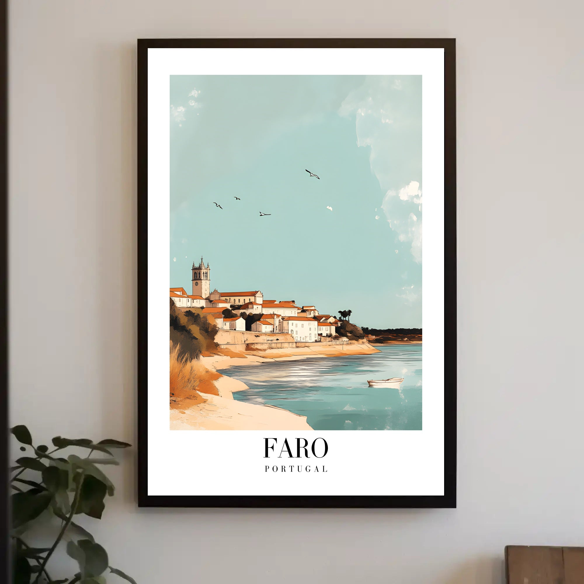 Faro Coastal Scene: A Travel Poster PosterGoat