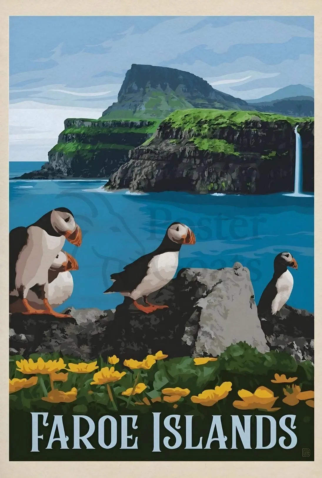 Faroe Islands Coastal Beauty Travel Poster PosterGoat