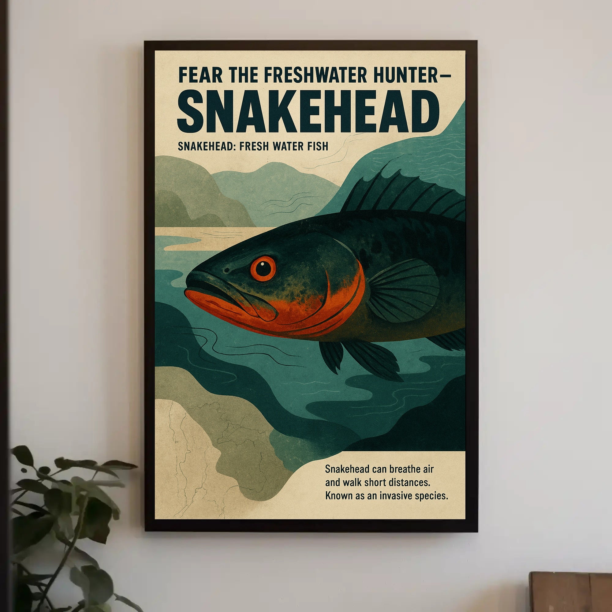 Fear The Freshwater Hunter Poster PosterGoat