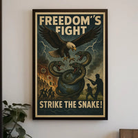 Fierce Eagle Confronts Axis Powers WWII Propaganda Poster PosterGoat