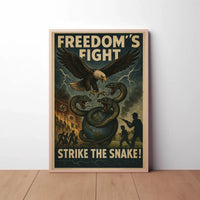 Fierce Eagle Confronts Axis Powers WWII Propaganda Poster PosterGoat