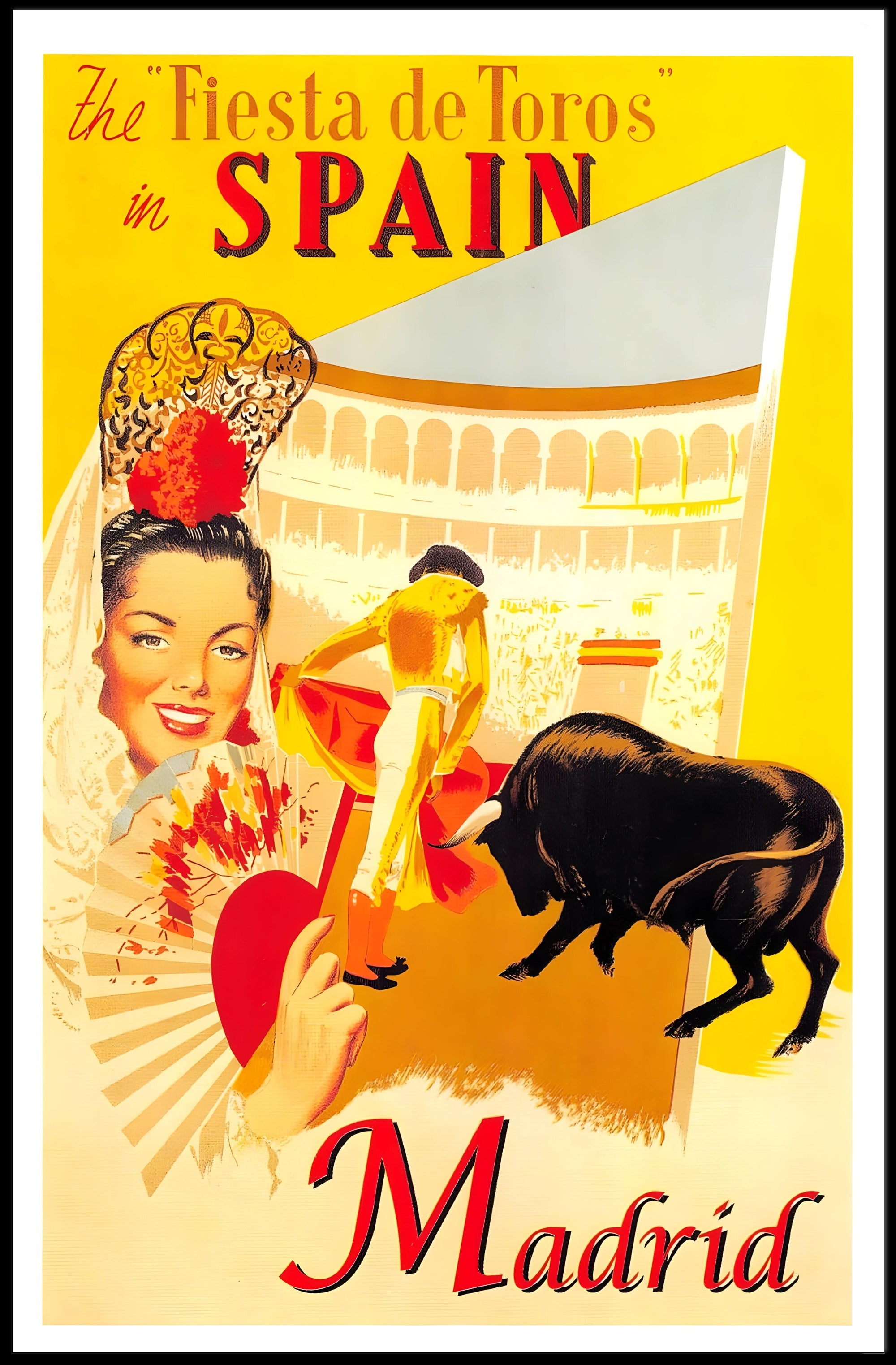 Fiesta de Toros Madrid Cultural or Heritage Poster PosterGoat
