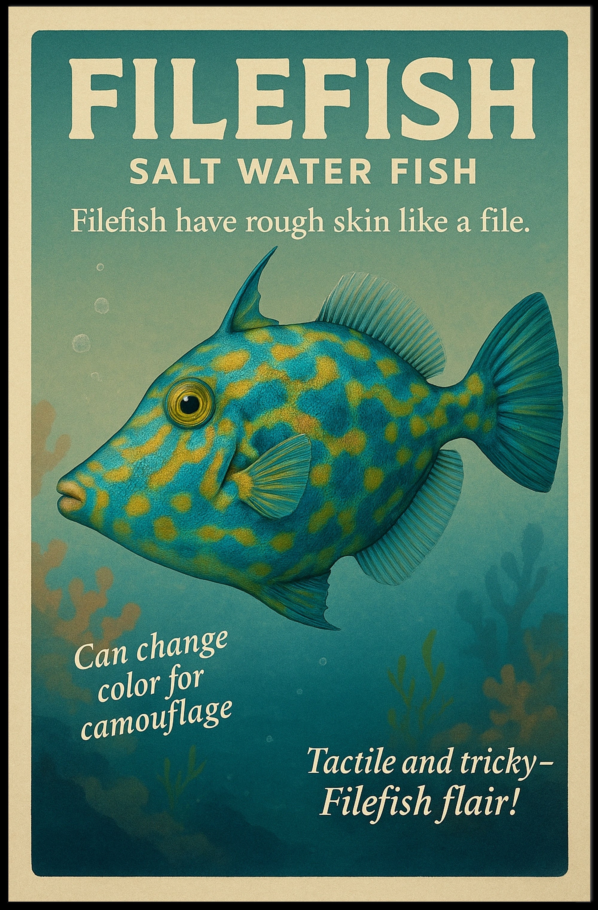 Filefish Salt Water Fish Poster PosterGoat