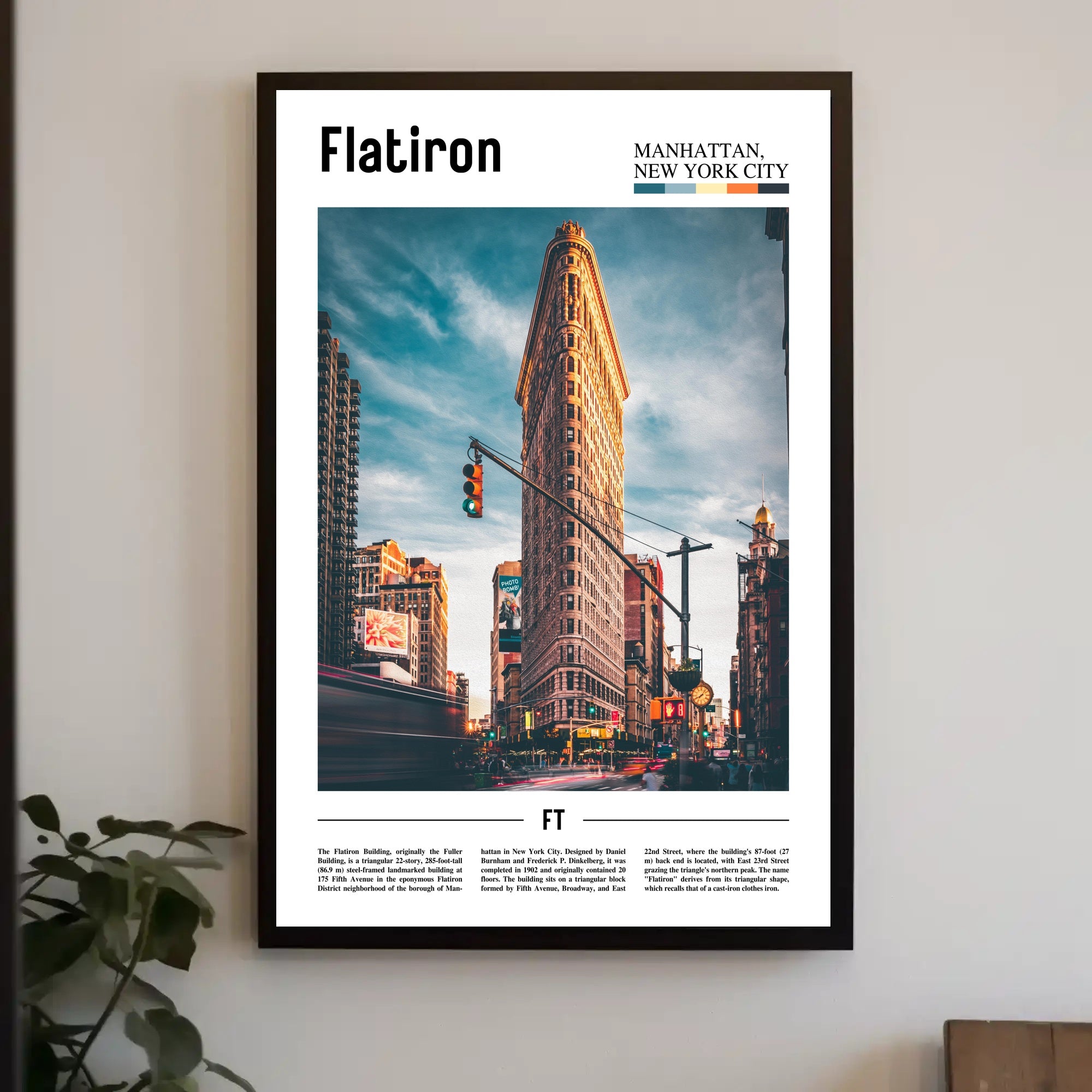 Flatiron Building Manhattan, New York Travel Poster PosterGoat