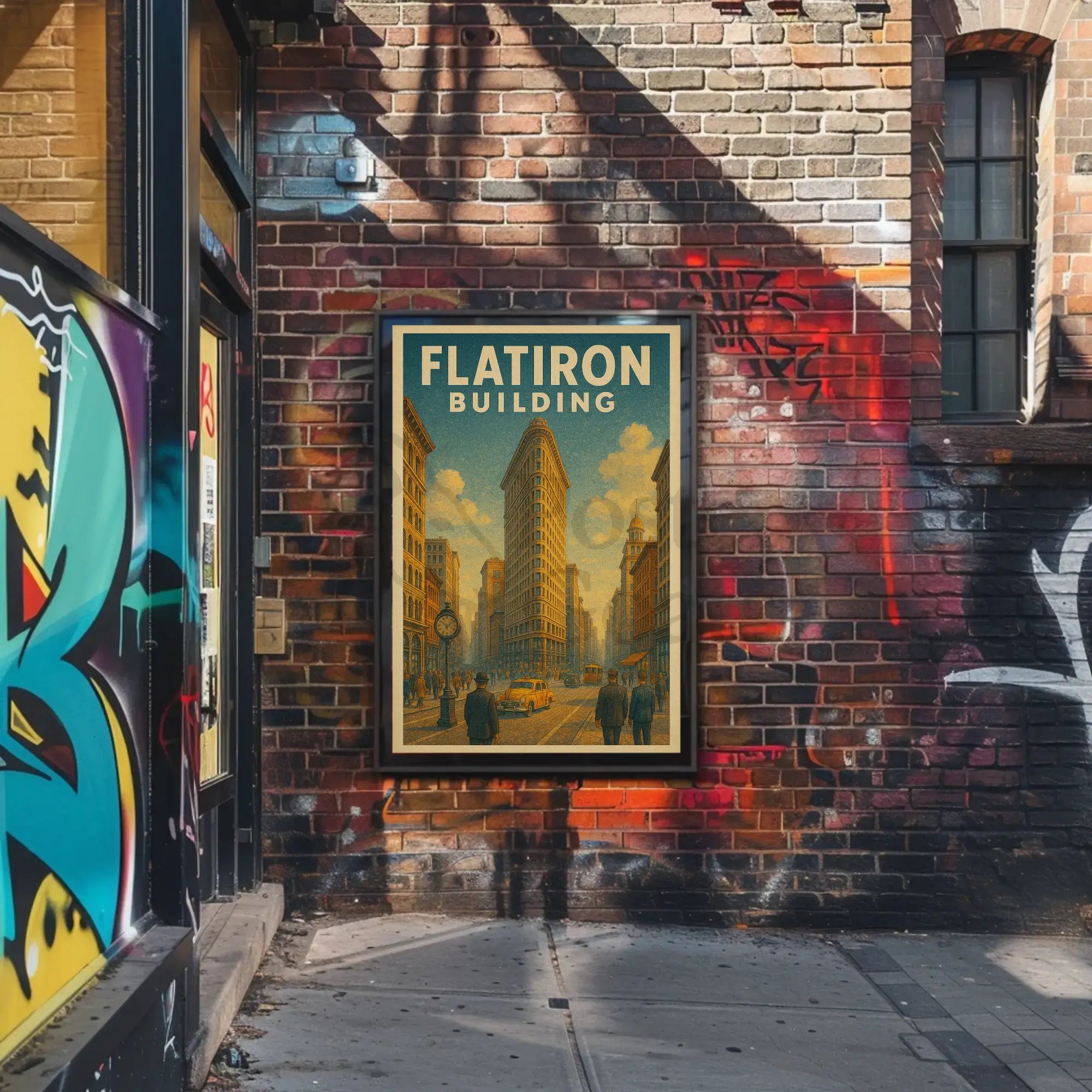 Flatiron Building Vintage New York City Travel Poster PosterGoat
