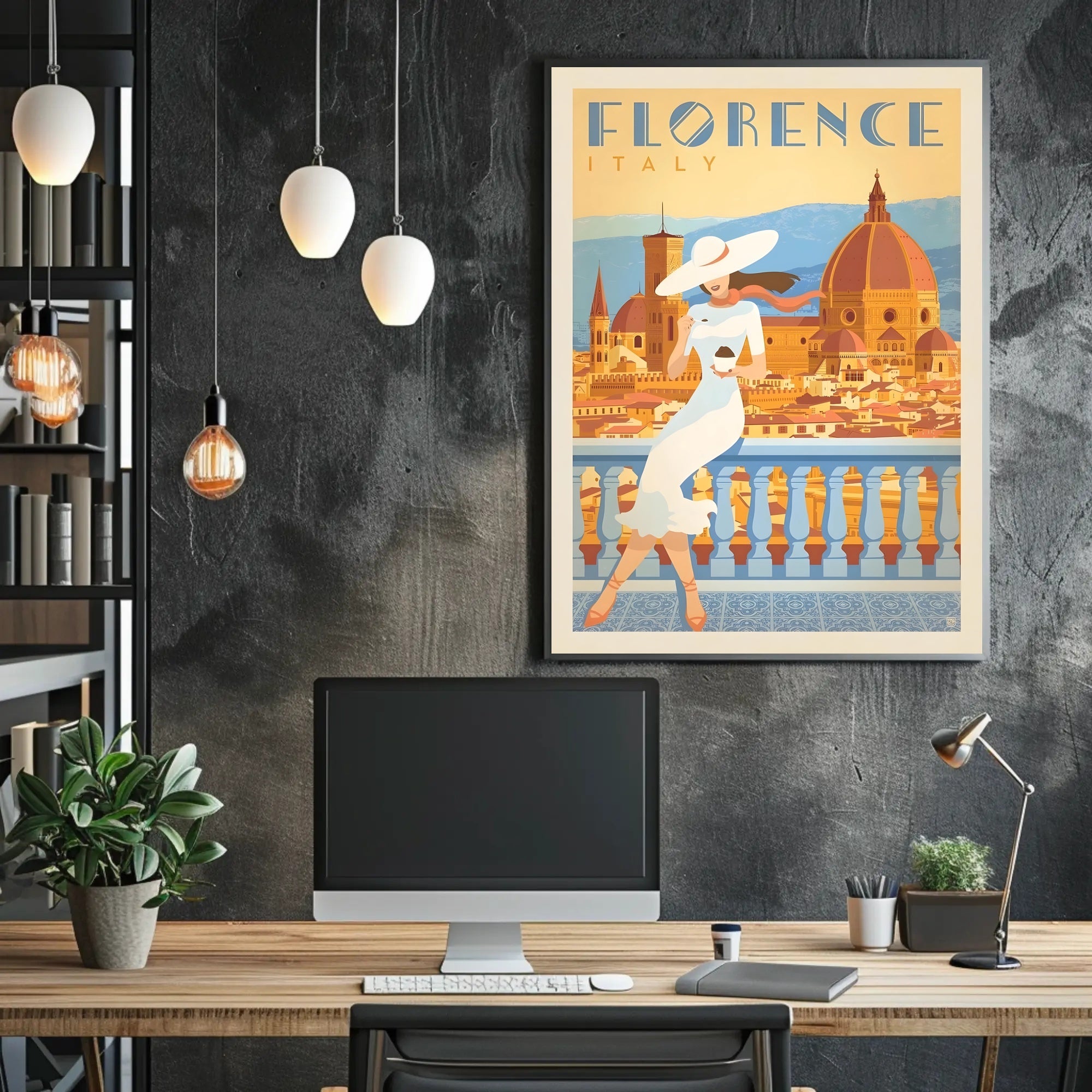 Florence Renaissance Travel Art Deco Poster PosterGoat