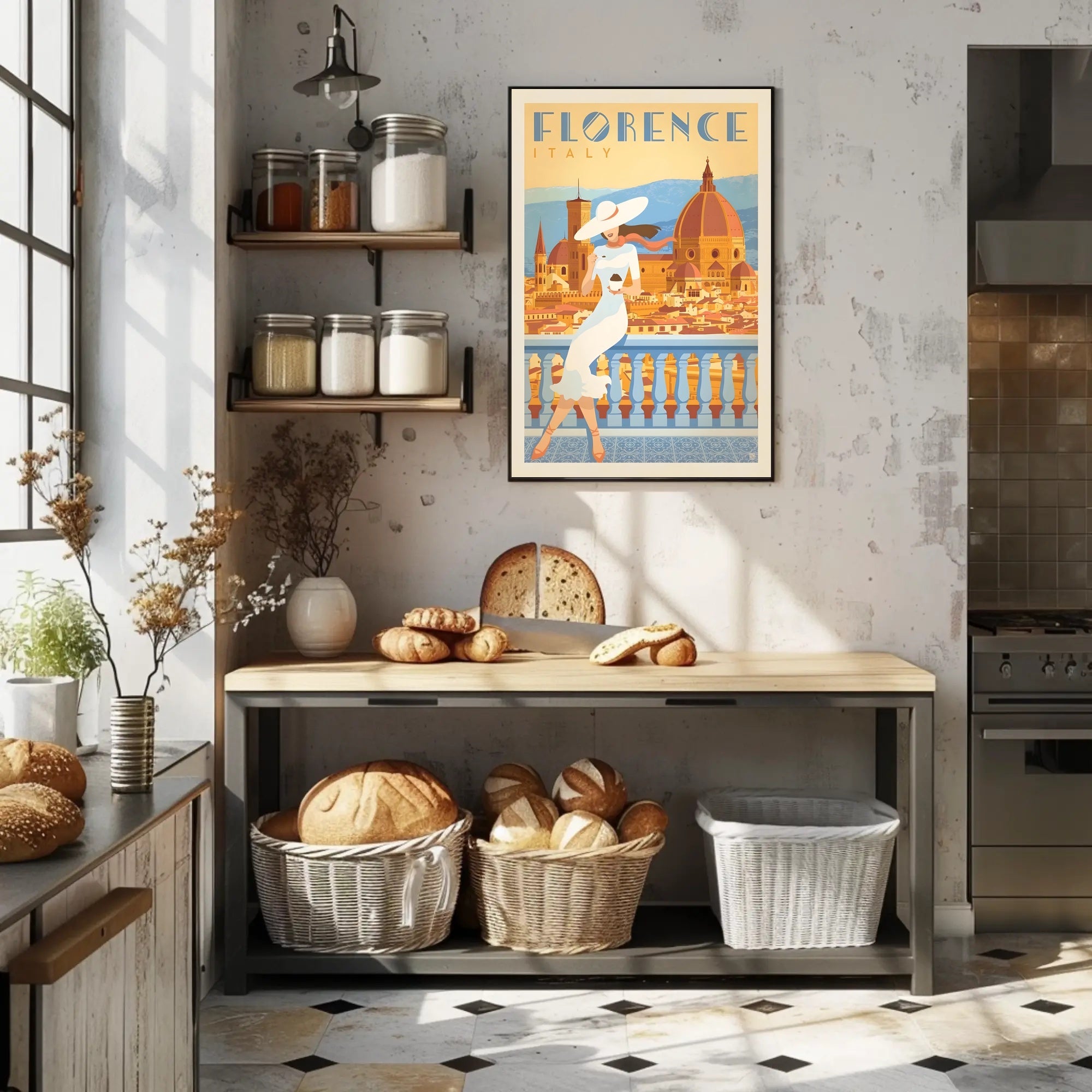 Florence Renaissance Travel Art Deco Poster PosterGoat