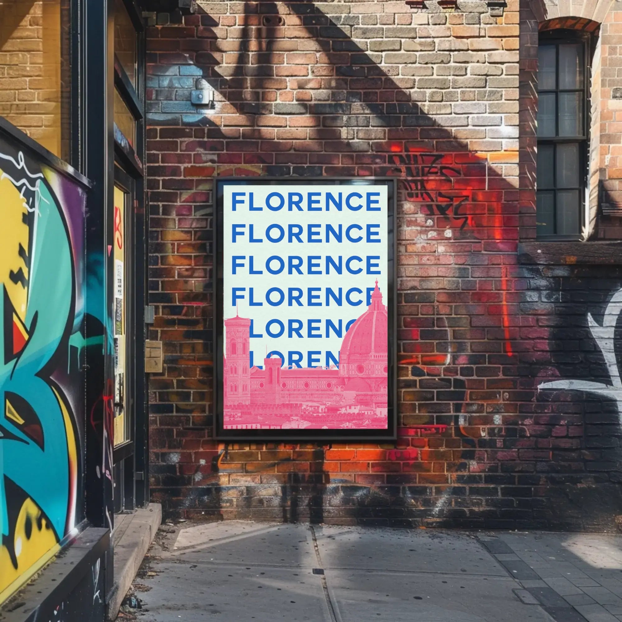 Florence Skyline in Pastel, Modern Travel Poster PosterGoat