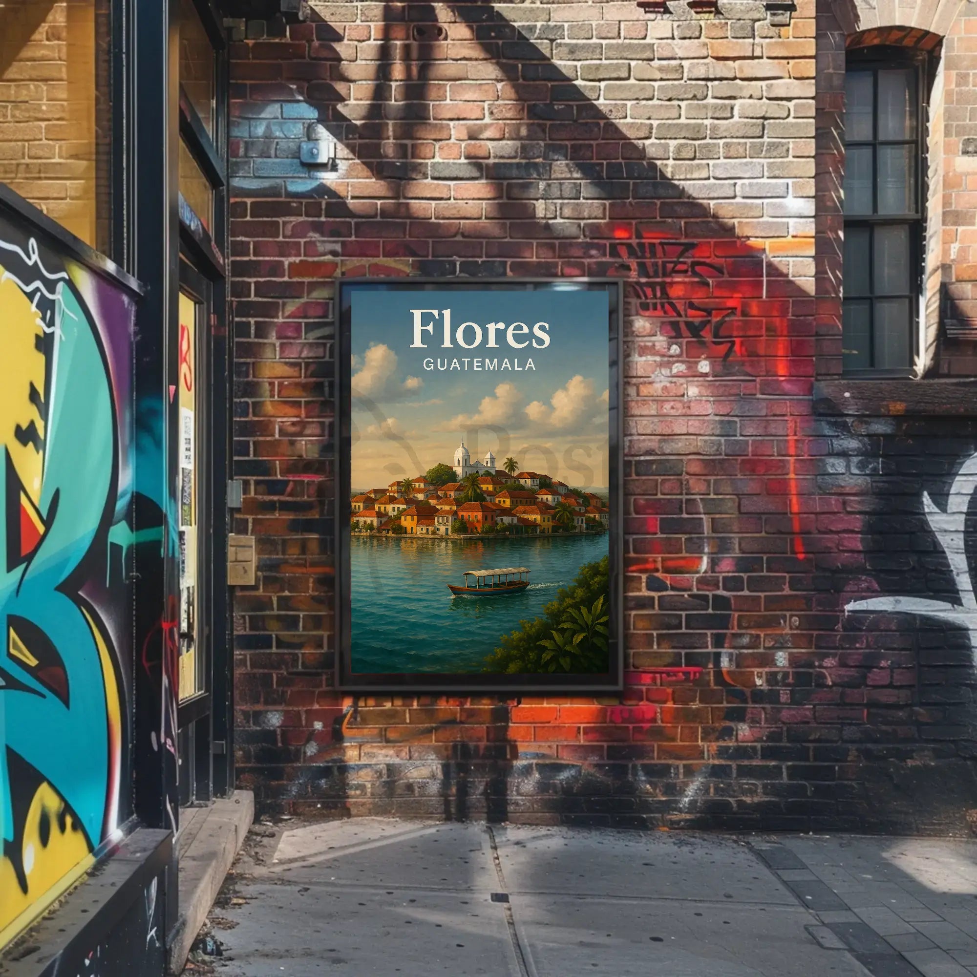 Flores Guatemala Travel Poster PosterGoat