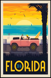 Florida Beach Retro Vibes Travel Poster PosterGoat