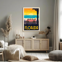 Florida Beach Retro Vibes Travel Poster PosterGoat