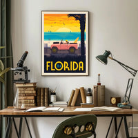 Florida Beach Retro Vibes Travel Poster PosterGoat