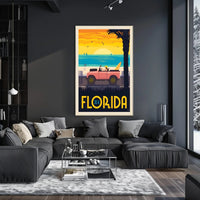 Florida Beach Retro Vibes Travel Poster PosterGoat