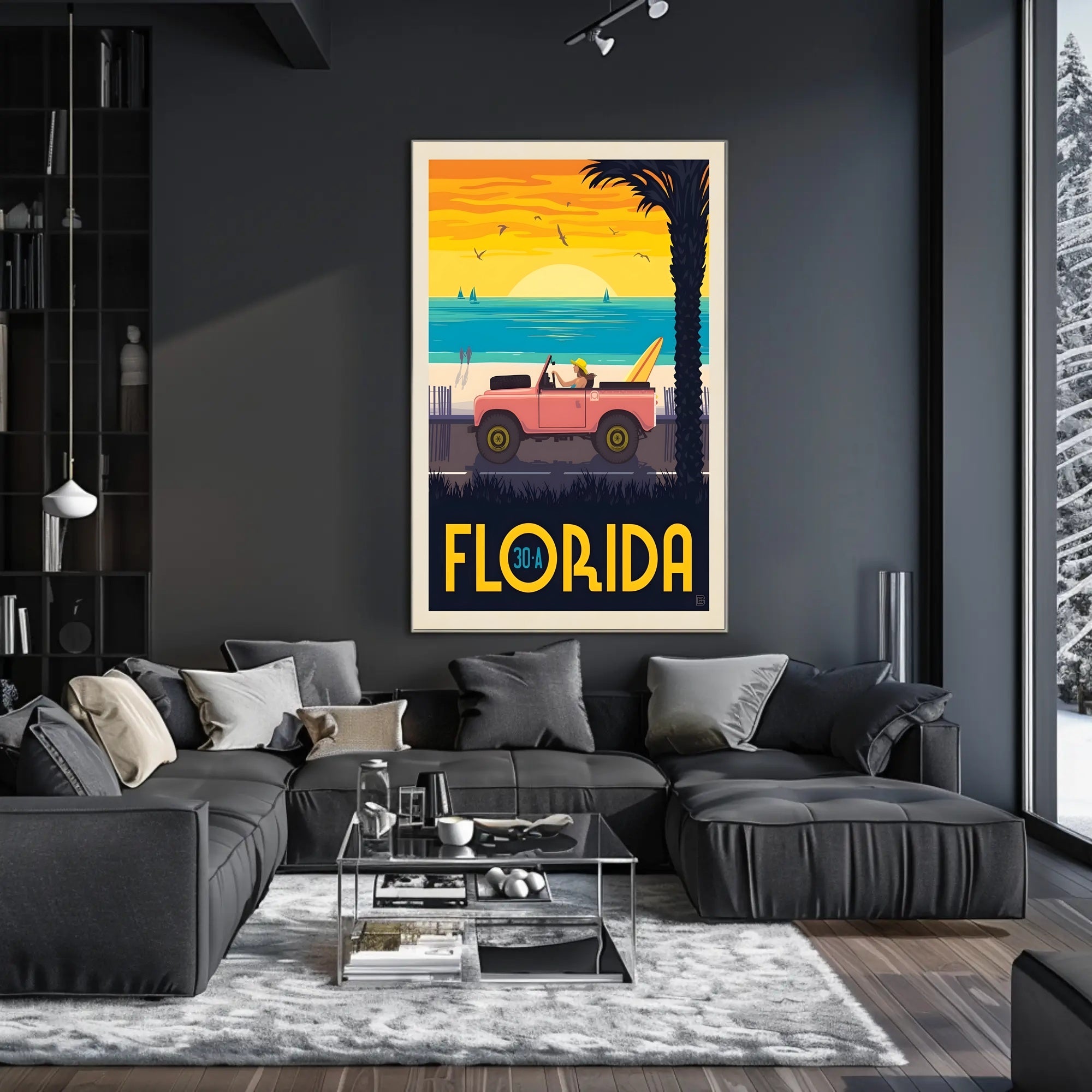 Florida Beach Retro Vibes Travel Poster PosterGoat
